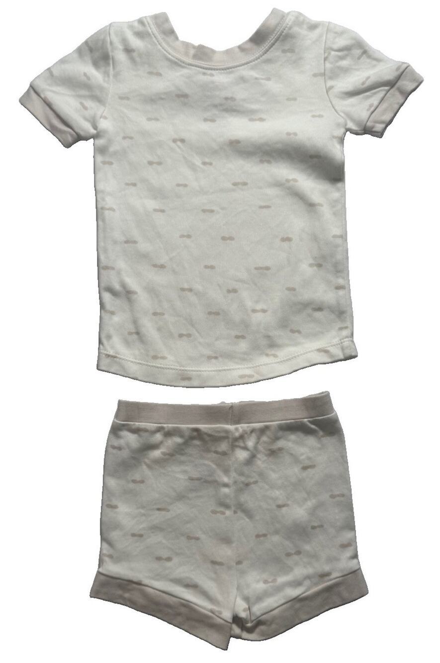 Wildling Organic Cotton 2 Pc Outfit Set 18M Cream Tee Shorts Baby Unisex